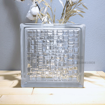 Imported mosaic stripes light transparent square hollow glass brick toilet porch bedroom partition wall