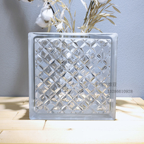 Imported small gem grain transparent opaque square hollow glass tile toilet porch bedroom partition wall