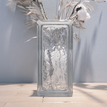 Import 90X190X80 European mark ice crystal grain semi-brick light transmission opaque square hollow glass brick partition wall