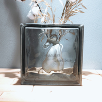 Imported original color gray cloud pattern transparent translucent square hollow glass brick bathroom bedroom partition wall