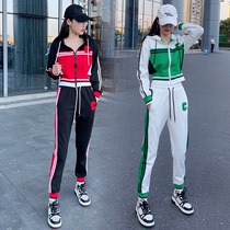 Autumn sports and leisure suit female 2022 European goods fried street cover meat age reduction sweater foreign style fashion student two-piece set
