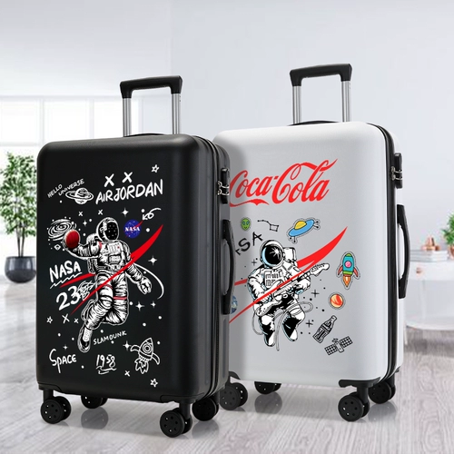 Мультяшный космонавт, универсальный чемодан, прочная вместительная и большая сумка для школьников, поворотные колеса