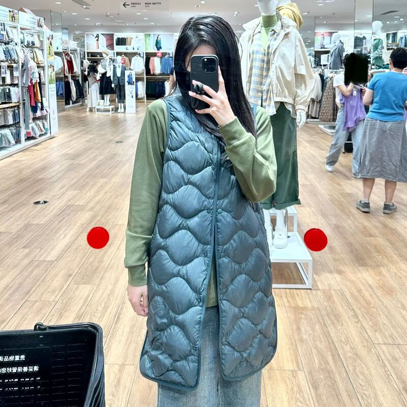 Winter Women's High-End Lightweight Warm down Jacket Long Vest with Adjustable Hem Coat 460913 Winter Women's High-End Lightweight Warm down Jacket Long Vest with Adjustable Hem Coat 460913