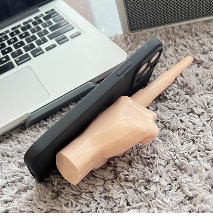Big Middle Finger Funny Spoof Telescopic Stand 3D Niche Samsung Phone Case