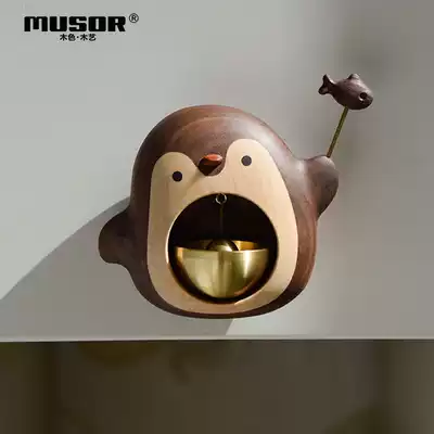 MUSOR Penguin and Crab Wind Bell Suction Door Style Doorbell Japanese Open Door Tip Ring Hanging Hanging Bells Housewarming Gift