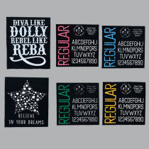  Large black cloth patch letter square decorative top pants down jacket hole stitching patch Simple fashion