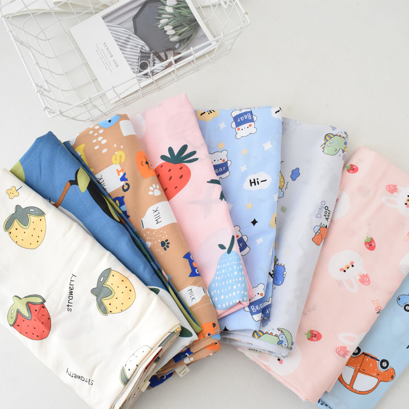 Baby Cartoon Silk Cotton Double Layer Cover Blanket Children Kindergarten Afternoon Nap Thin Blanket Cool Silk Slip People Cotton Fabric Summer