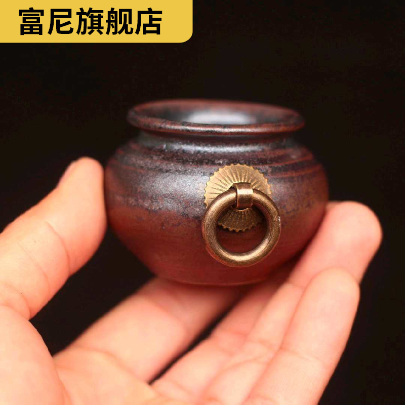 Rich, manual small coarse pottery accused of jingdezhen, fleshy raise hand basin, thumb thumb pull embryo pot basin