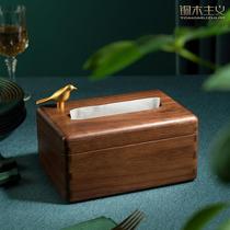 Wood 9008727B Shangxizhi headscarf box black walnut original storage paper box for home paper wooden new Chinese style creation