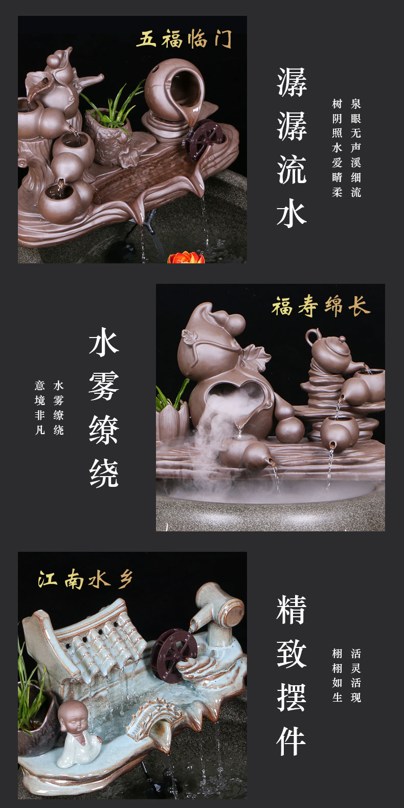 Jingdezhen ceramic goldfish bowl sitting room floor balcony office home furnishing articles circulating water courtyard big fish tank