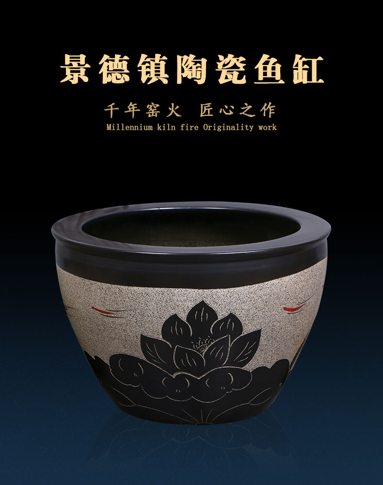 Ceramic aquarium large sitting room of a lotus pond lily cylinder cylinder tank lotus basin home courtyard old water tanks