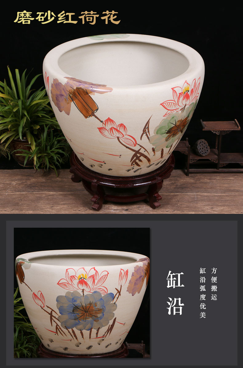 Jingdezhen ceramics sitting room aquarium office furnishing articles tank yard VAT koi fish basin tortoise cylinder