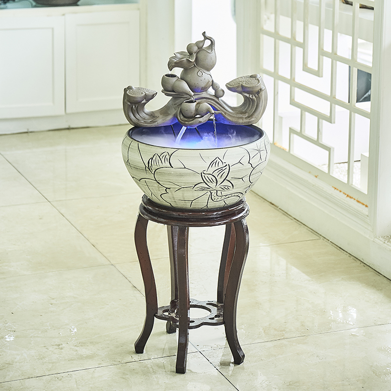 Creative new Chinese be born lucky furnishing articles and retro nostalgia ceramic water fountain in the sitting room porch office decoration