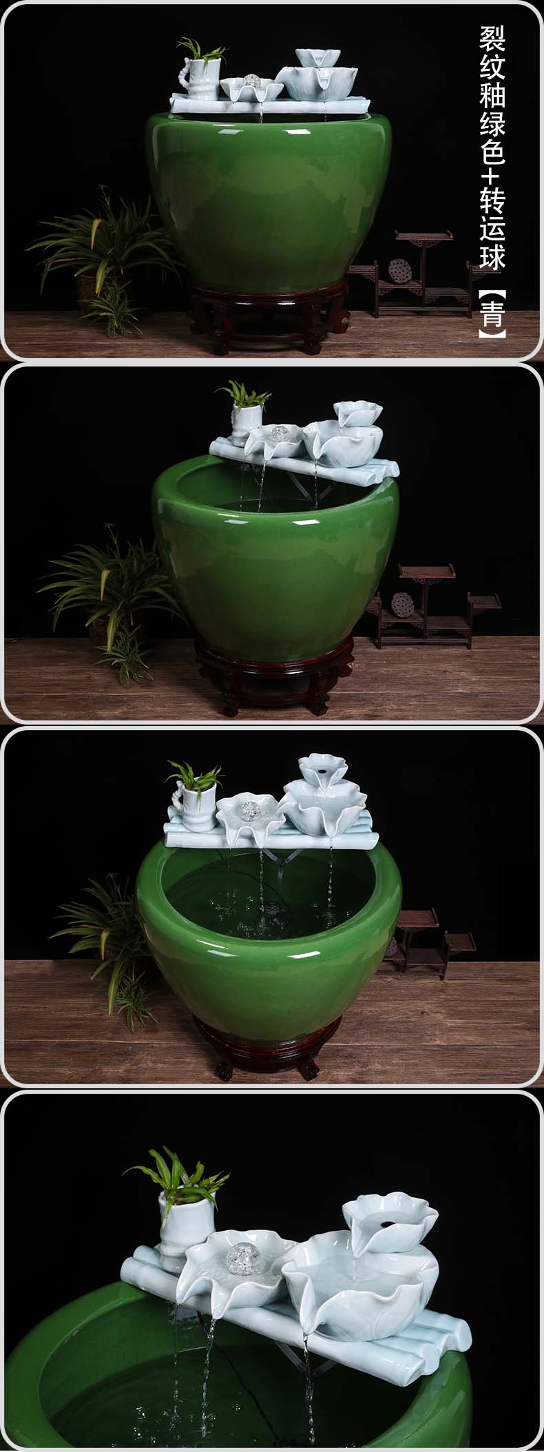 Jingdezhen ceramic goldfish bowl sitting room balcony office furnishing articles water tank to filter the yard cylinder fish bowl