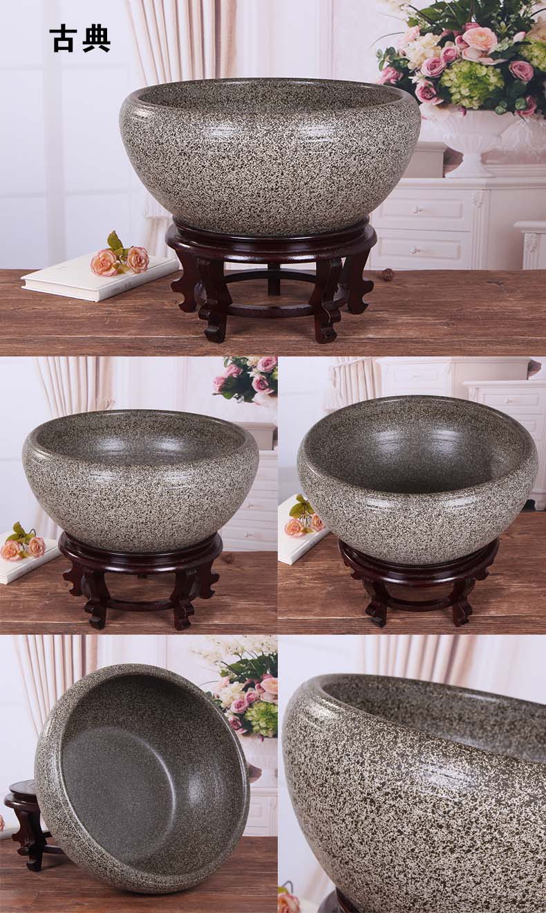 Jingdezhen ceramic basin lotus large fish tank water lily household geomantic furnishing articles landscape creativity