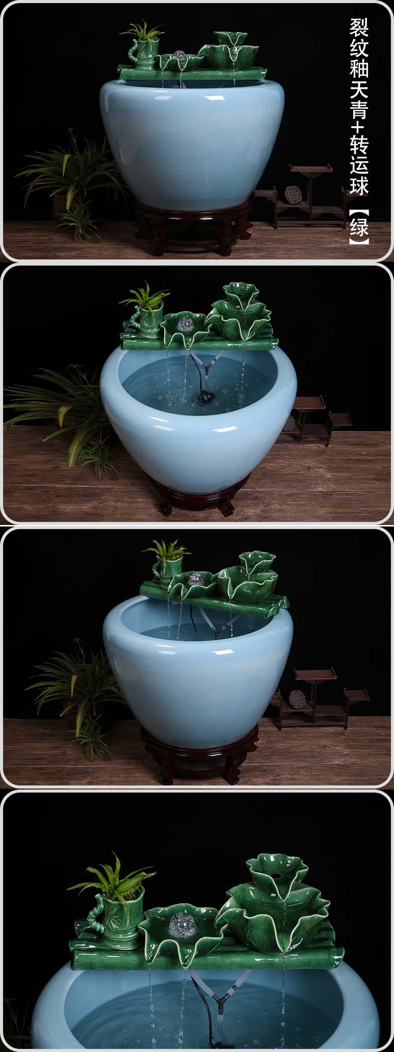 Jingdezhen ceramic goldfish bowl sitting room balcony office furnishing articles water tank to filter the yard cylinder fish bowl