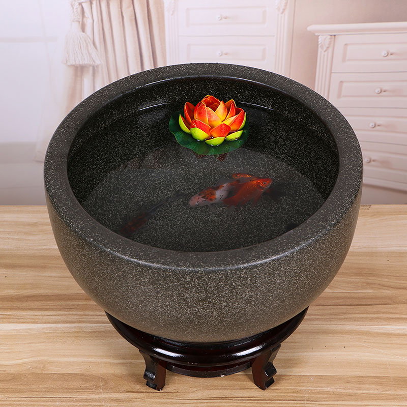 Jingdezhen ceramic aquarium raising goldfish bowl lotus lotus basin tortoise cylinder tank sitting room place lotus
