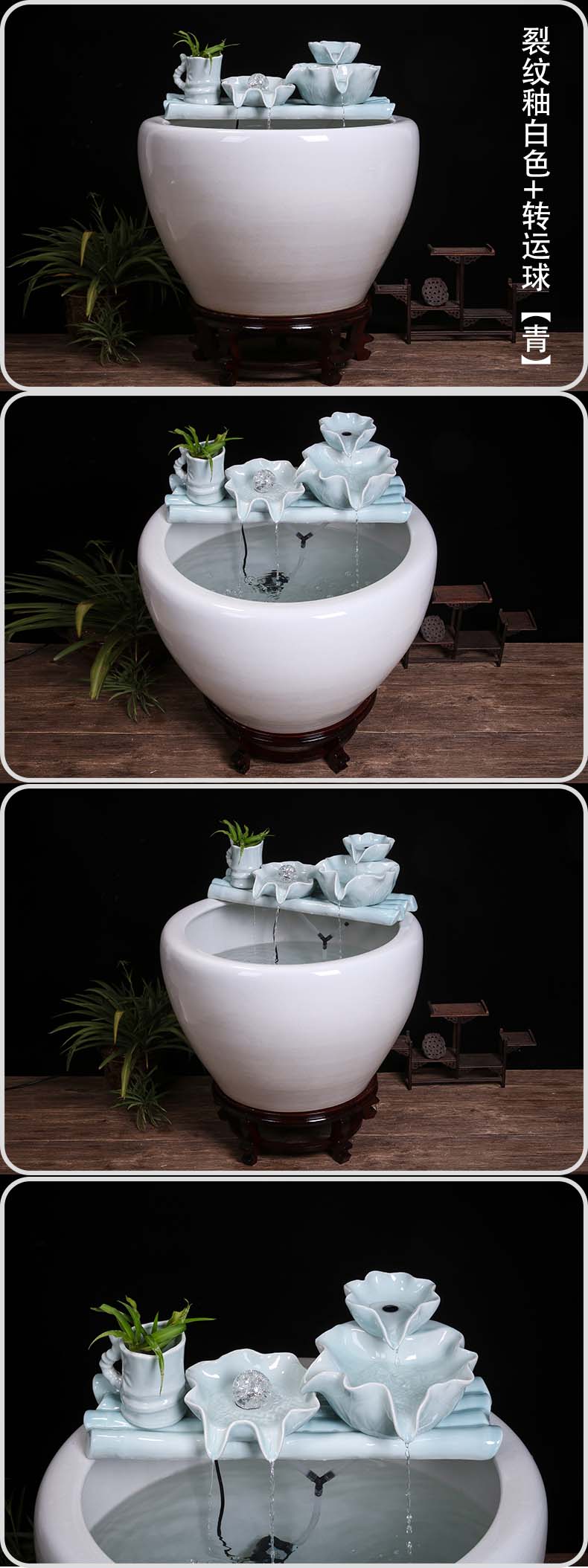 Jingdezhen ceramic goldfish bowl sitting room balcony office furnishing articles water tank to filter the yard cylinder fish bowl