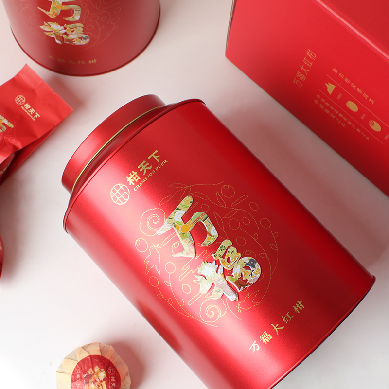 Citrus World Xinhui authentic citrus puer tea tangerine peel Pu'er tea tangerine puer tea tangerine puer tea Wanfu big red canned