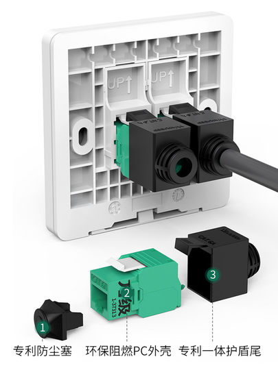 万级六类千兆网线面板超6七7八8类万兆网络免打模块网口电脑插座