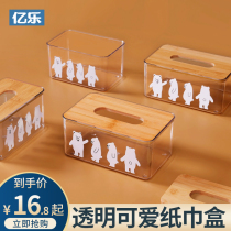 Paper towel box Desktop toilet Living room Creative adorable transparent cramps Multi-functional Home Napkin Box Containing