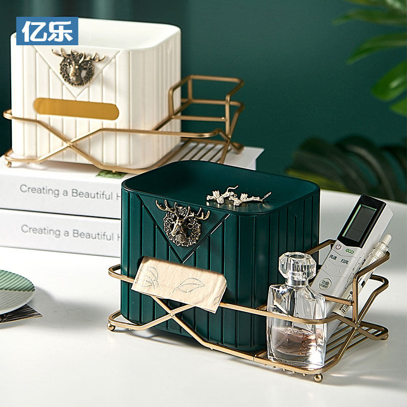 Elk Deer Tissue Box Drawing Paper Box Home Nordic Wind Living Room Tea Table Restaurant Creative Minima Light Lavish Remote Control Containing-Taobao
