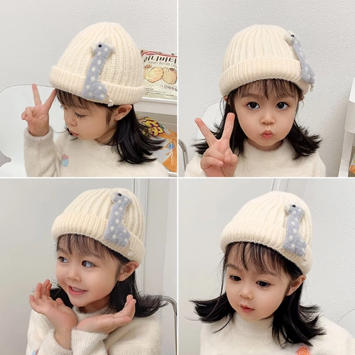 Удерживающая тепло милая детская шерстяная зимняя вязаная шапка подходит для мужчин и женщин для отдыха, 2-4 лет