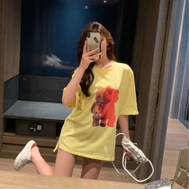 White T-shirt women short sleeve loose Korean version 2020 Summer new student round neck hipster long paragraph