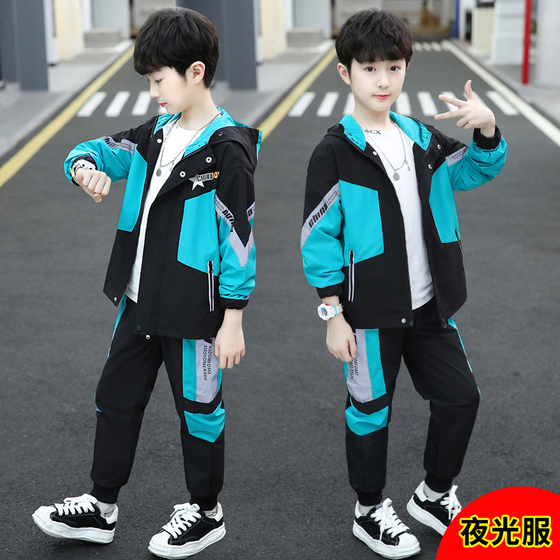 Children's clothing boy Spring-autumn clothes suit 2022 new children CUHK children sports Korean version of the internet Red Ocean Shuai Two sets