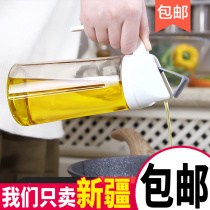 Automatic opening and closing leak-proof glass oil pot Household parrot Chinese kitchen supplies Soy sauce bottle pour oil tank transparent