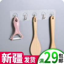 Transparent non-marking hook non-perforated strong adhesive hook bathroom wall hanging clothes hook kitchen wall paste door behind