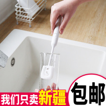 Nano long handle cup brush kitchen kettle bottle glass cleaning small brush household no dead ends wash cup sponge wipe