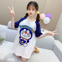 Girl Sleeping Dress Summer Style Ice Silk Super Fairy family clothes children All cotton linen CUHK Girl clothing cute air conditioning pyjamas