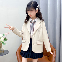 GIRL SUIT JACKET WHITE SPRING Lady Great Boy 2021 Spring Autumn Clothing Inglées Unwind Sweatshirt Casual Western Suit Jacket