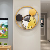 Simple light luxury wall clock living room home decoration hanging watch personality creative round cartoon mute clock clock