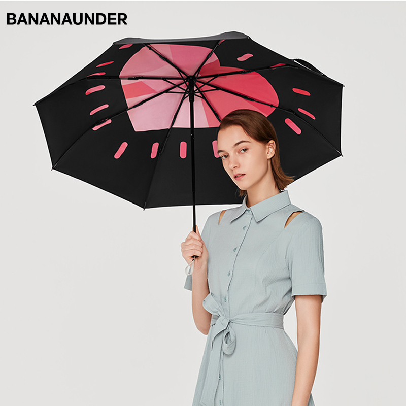 BANANAUNDER蕉下桃心防晒小黑伞折叠晴雨伞女防紫外线太阳遮阳伞12-06新券