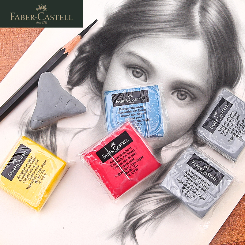 German Import Glow Berggia Plastic Rubber Fine Art Sketching Painting Professional Local Tigligraphy Shine like leather Painted Image Leather Malleable Plastic Soft Rubber Clay Elementary School Kids Special Wire Drawing Erasable