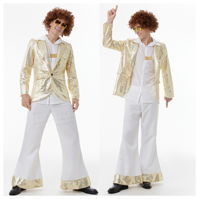 70S Retro Men's Disco Stage Performance Costume Disco Costume Halloween Carnival Dance Costume