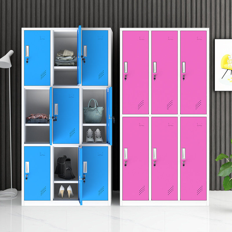 Color Locker staff Iron Sheet Storage Cabinet With Lock Containing Cabinet gym Multi-door changing wardrobe Locker Room