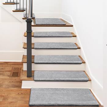 Thickened solid color stair step mat glue-free self-adhesive non-slip solid wood home spiral staircase carpet stair sticker customization