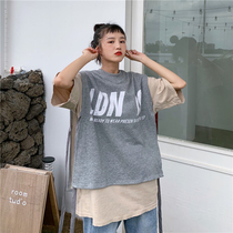 Super fire cec jacket Korean version loose thin vest female ins tide spring and autumn lace-up bf style summer outer wear wild vest clip