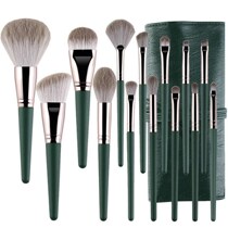 Figure 14 Green Cloud Makeup Brush Suit Complete set of beginners Cangzhou Scattered Powder Brush Powder Bottom Brushed Affordable Makeup Tools