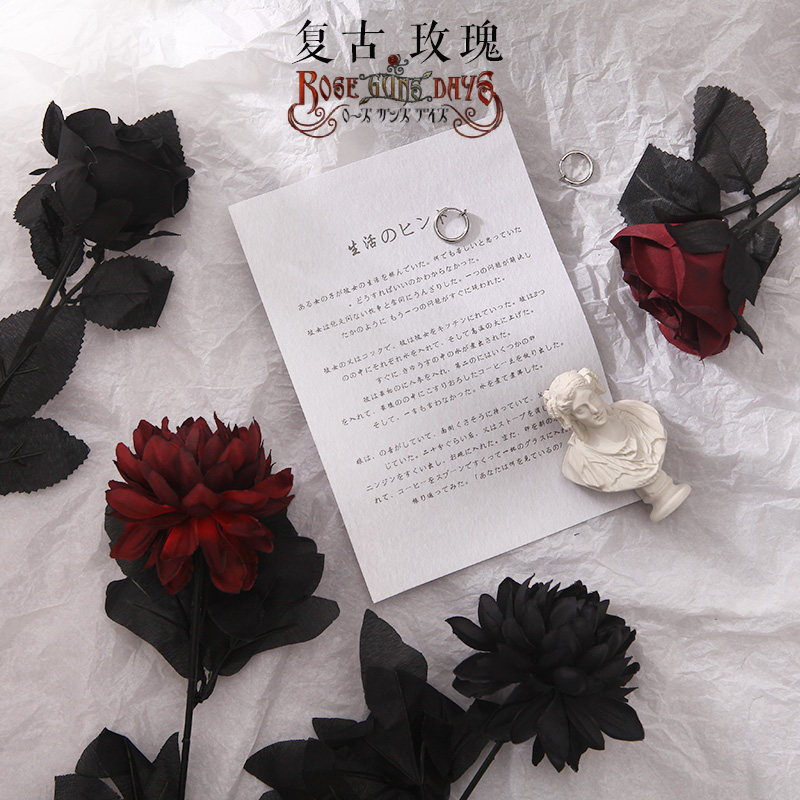 Photo props simulation rose jk gothic dark fake dry flower photography ornaments retro photo ornaments posing