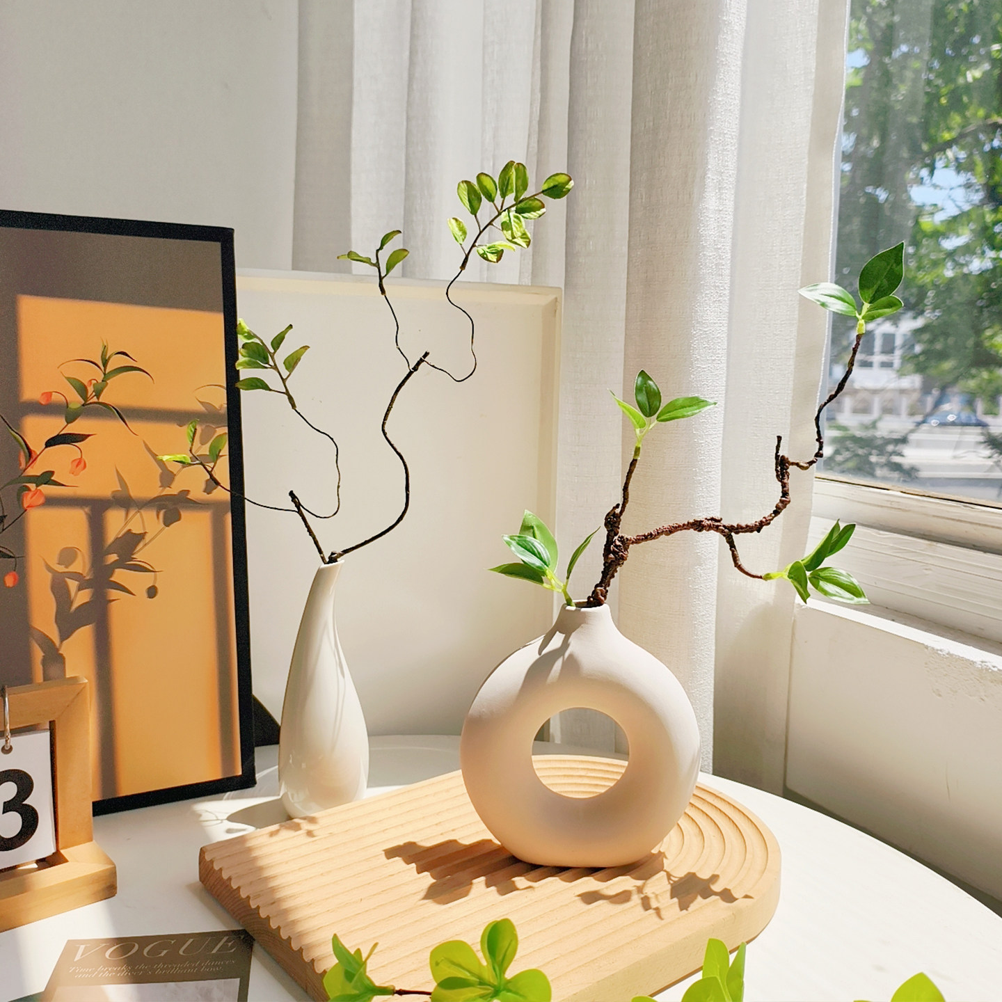 仿真绿植马醉木专用花瓶高级感吊钟拍摄道具家居装饰陶瓷花瓶假花评价