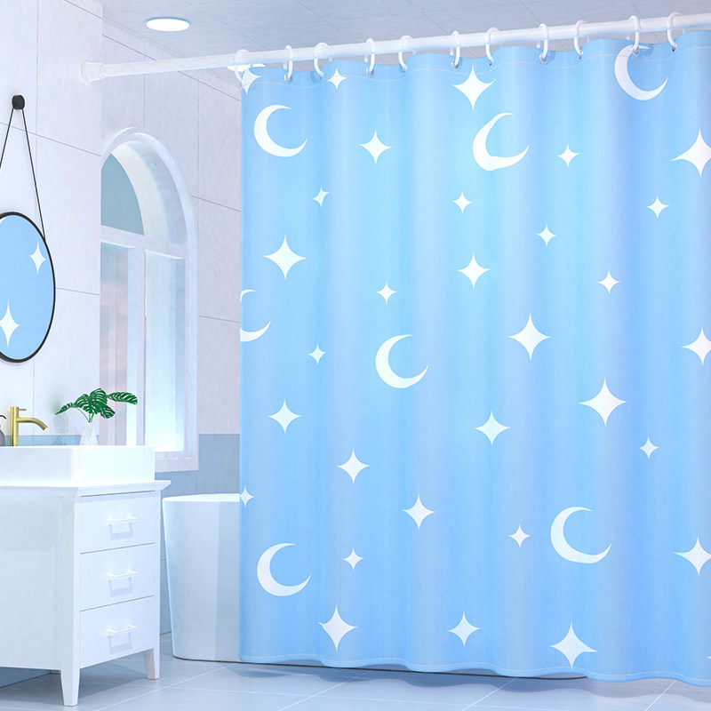 Bathroom partition curtain free punch set toilet bath thick shower curtain tarpaulin Japan mildew hanging curtain YL