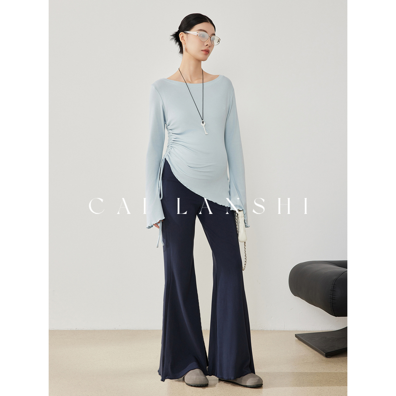 Cai Lanshi Maternity Wear 2026 New Spring/Summer Set Casual Top Maternity Pants Yoga Flared Trousers Summer Thin Style