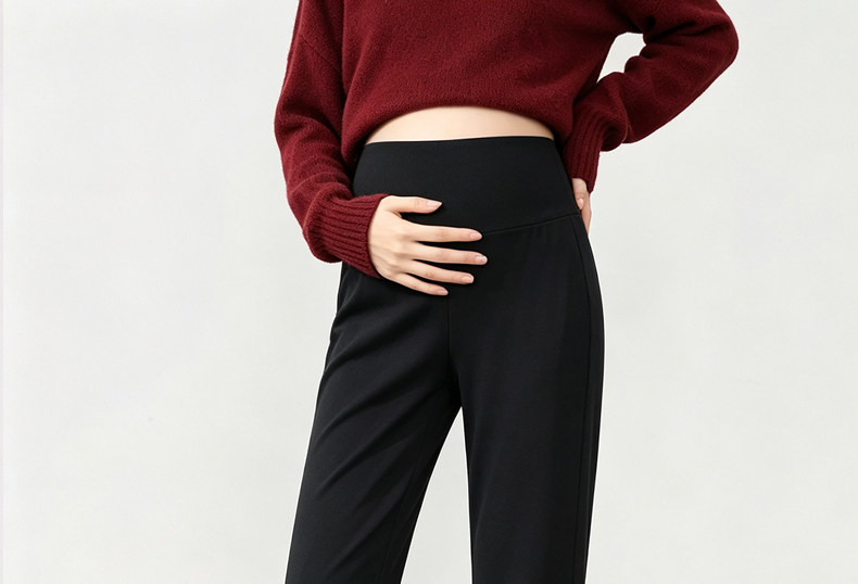 Maternity Pants for Outdoor Wear 2026 Spring and Autumn New Flared Pants with Belly Support Yoga Pants Plus Size Cropped Flared Pants for Autumn Outdoor — 3