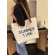 Embroidered Letter Tote Bag for Women 2025 New Large-Capacity Versatile Commuter Bag for College Students Attending Classes