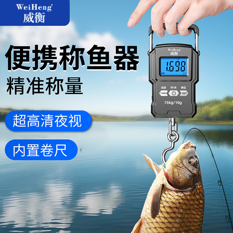 高精度迷你手提电子秤75kg便携式家用快递称小秤称重弹簧称鱼器