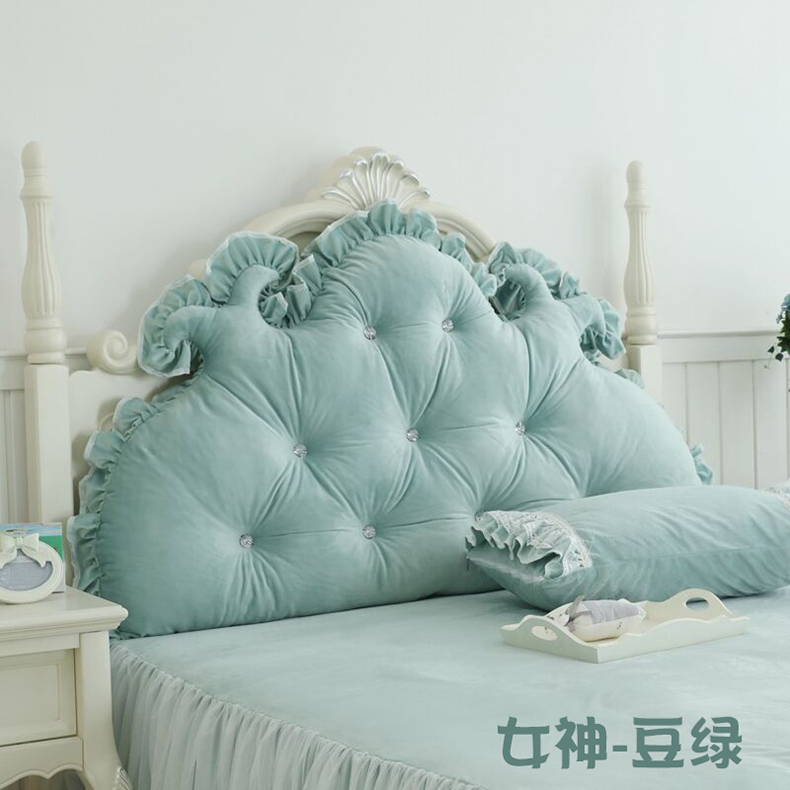 2019 đầu giường đệm tam giác mềm túi lớn lưng giường công chúa dài gối gối thắt lưng gối có thể tháo rời và có thể giặt - Trở lại đệm / Bolsters gối mền 2 trong 1